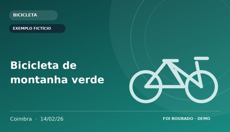 Imagem fornecida para o anúncio Bicicleta de montanha verde — EXEMPLO FICTÍCIO