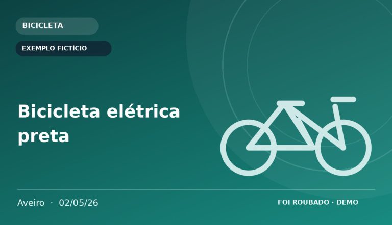 Imagem fornecida para o anúncio Bicicleta elétrica preta — EXEMPLO FICTÍCIO