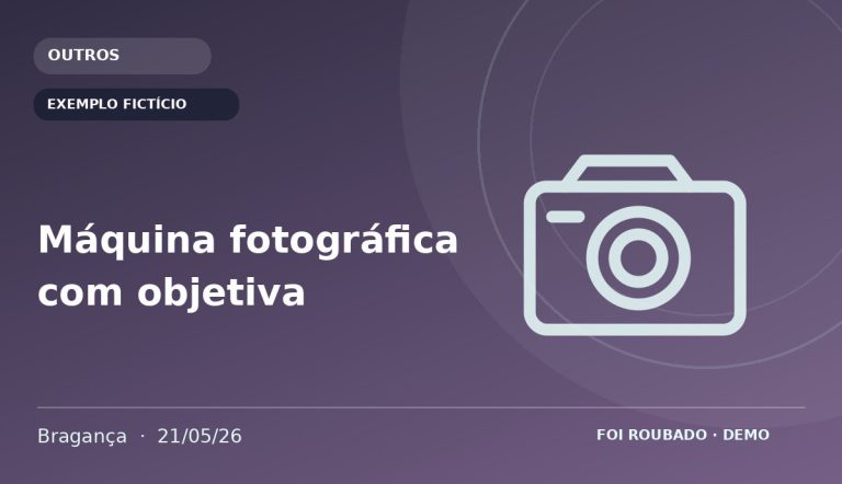 Imagem fornecida para o anúncio Máquina fotográfica com objetiva — EXEMPLO FICTÍCIO